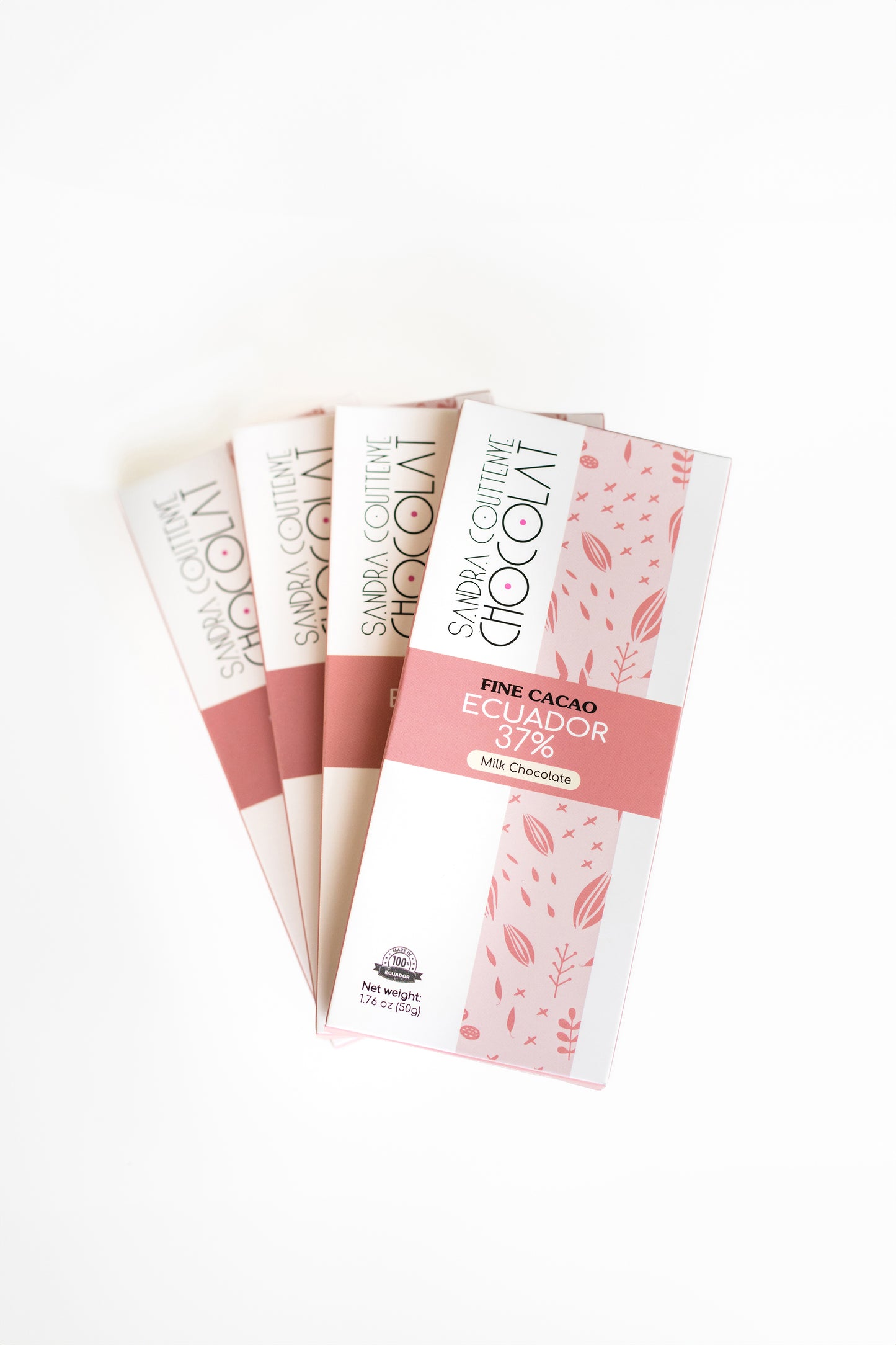 Fine Cacao Ecuador 37%, Milk Chocolate (Pack of 4)